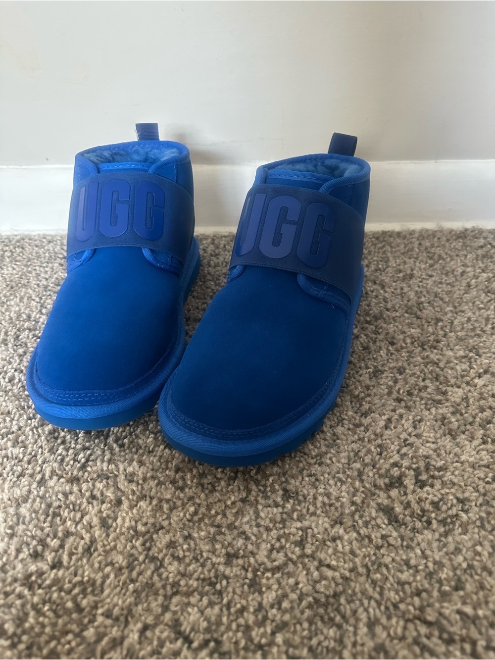 UGG Kids Electric Blue Strap Snow Boots